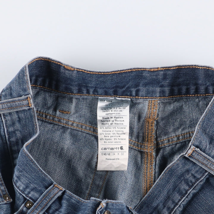 Carhartt Relaxed Fit Straight Denim Pants for Men, W34 equivalent cotton blue type Vintage Second Hand