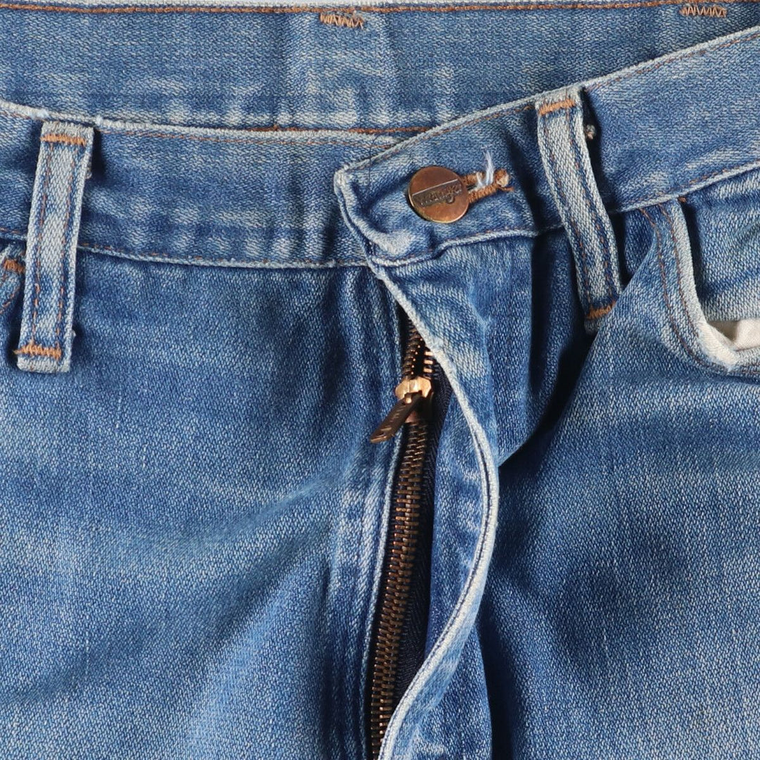 Vintage 1970'S Wrangler NO-FAULT JEAN flared denim pants, men's size W34. unclear blue type Vintage Second Hand