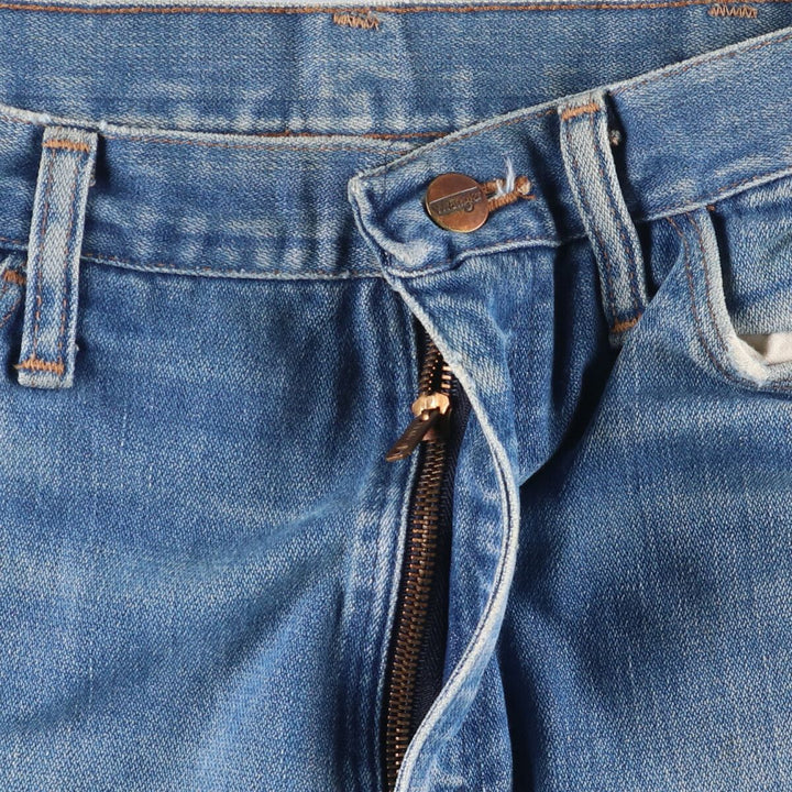 Vintage 1970'S Wrangler NO-FAULT JEAN flared denim pants, men's size W34. unclear blue type Vintage Second Hand