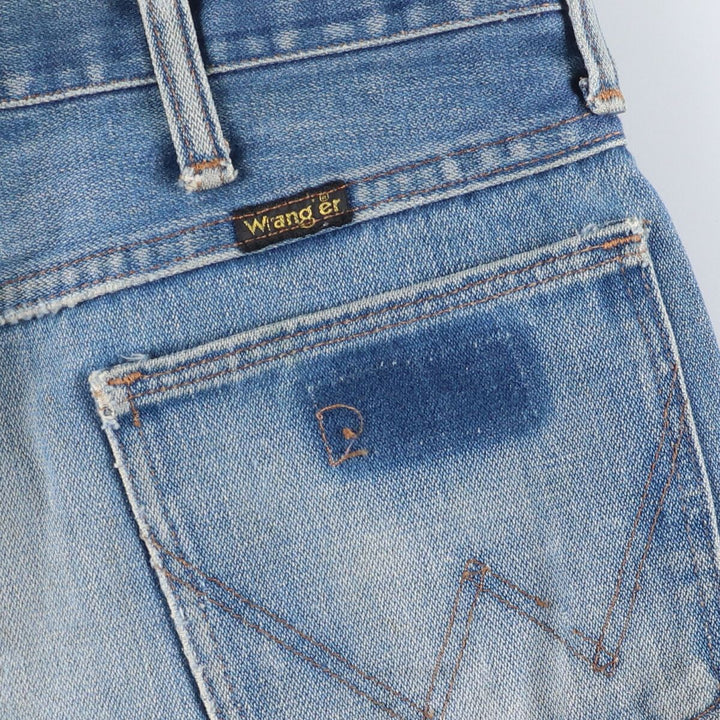 Vintage 1970'S Wrangler NO-FAULT JEAN flared denim pants, men's size W34. unclear blue type Vintage Second Hand