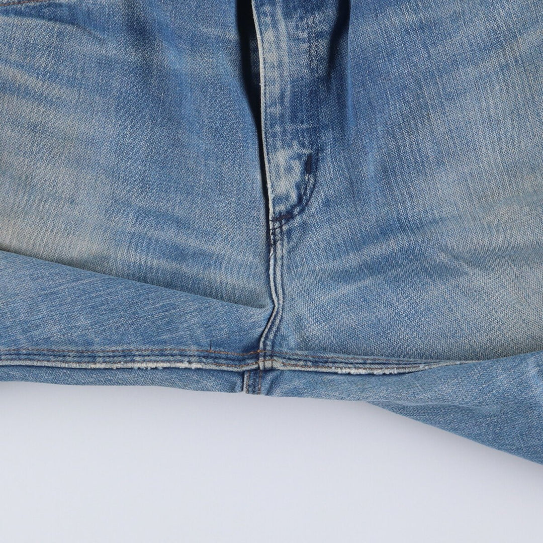Vintage 1970'S Wrangler NO-FAULT JEAN flared denim pants, men's size W34. unclear blue type Vintage Second Hand