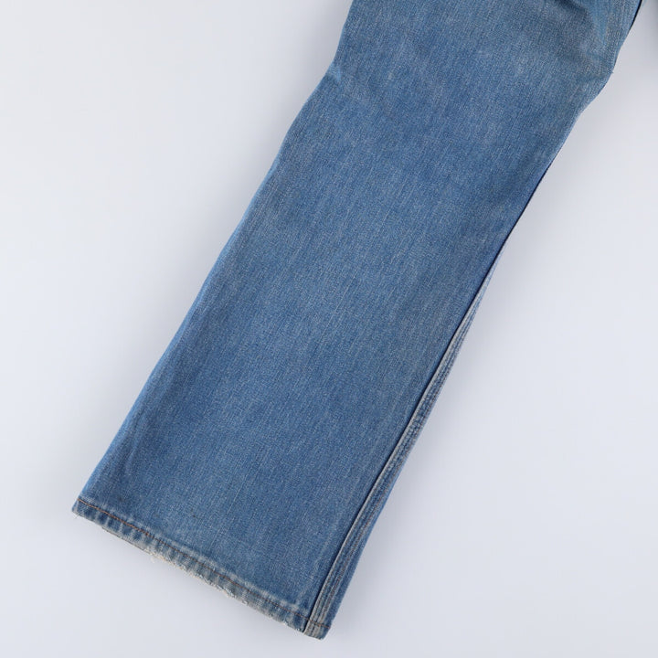 Vintage 1970'S Wrangler NO-FAULT JEAN flared denim pants, men's size W34. unclear blue type Vintage Second Hand