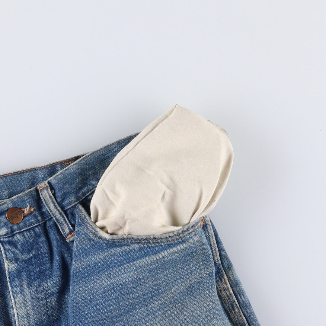 Vintage 1970'S Wrangler NO-FAULT JEAN flared denim pants, men's size W34. unclear blue type Vintage Second Hand