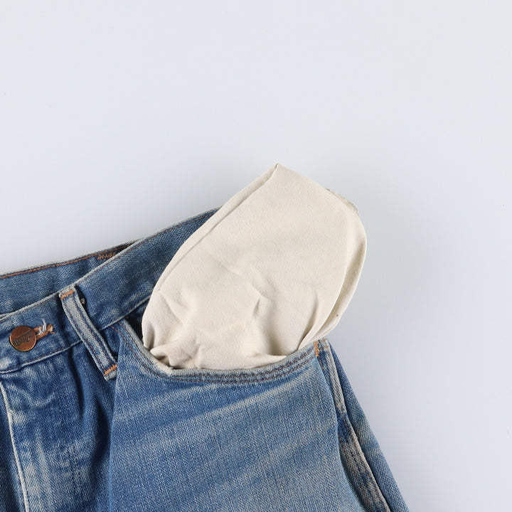 Vintage 1970'S Wrangler NO-FAULT JEAN flared denim pants, men's size W34. unclear blue type Vintage Second Hand