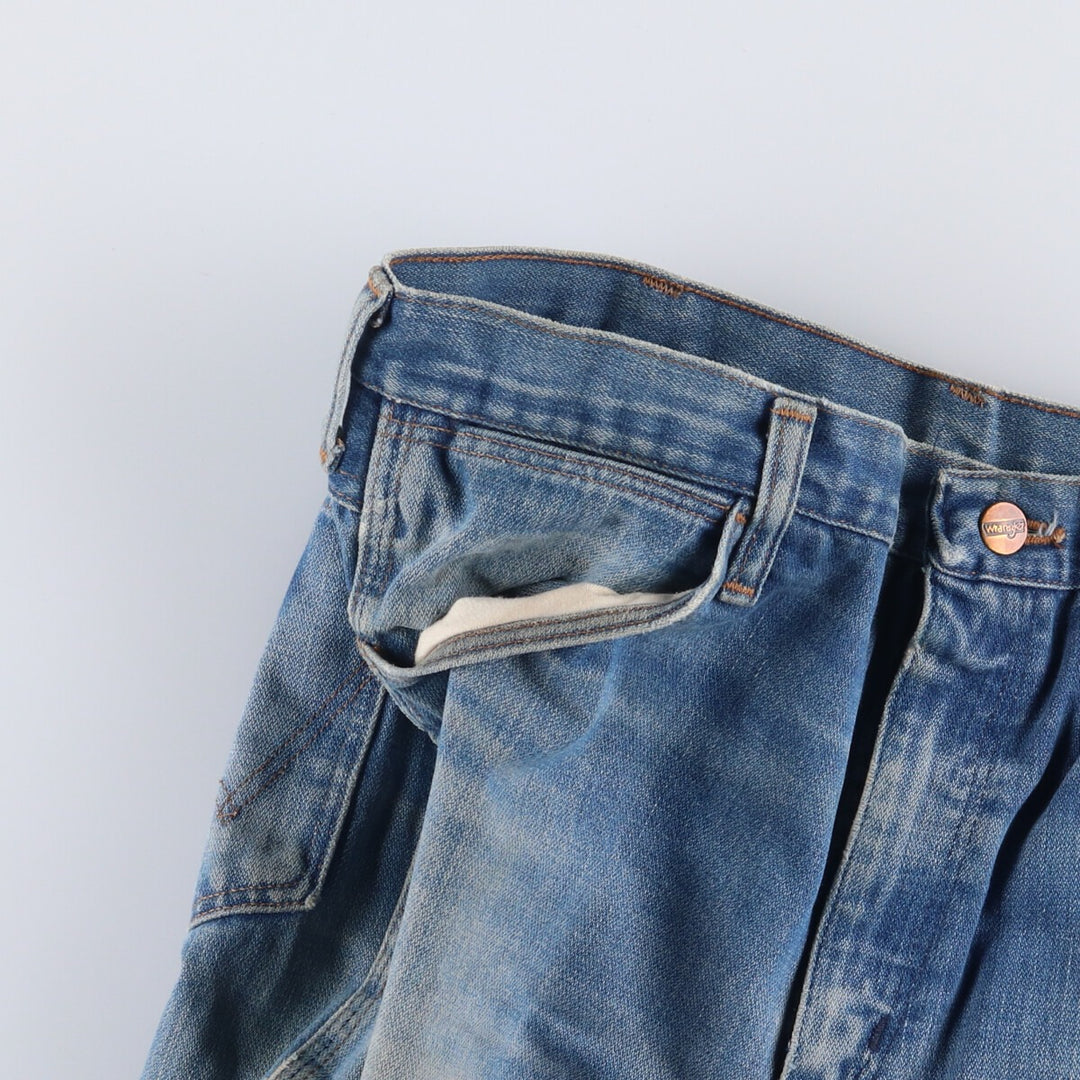 Vintage 1970'S Wrangler NO-FAULT JEAN flared denim pants, men's size W34. unclear blue type Vintage Second Hand