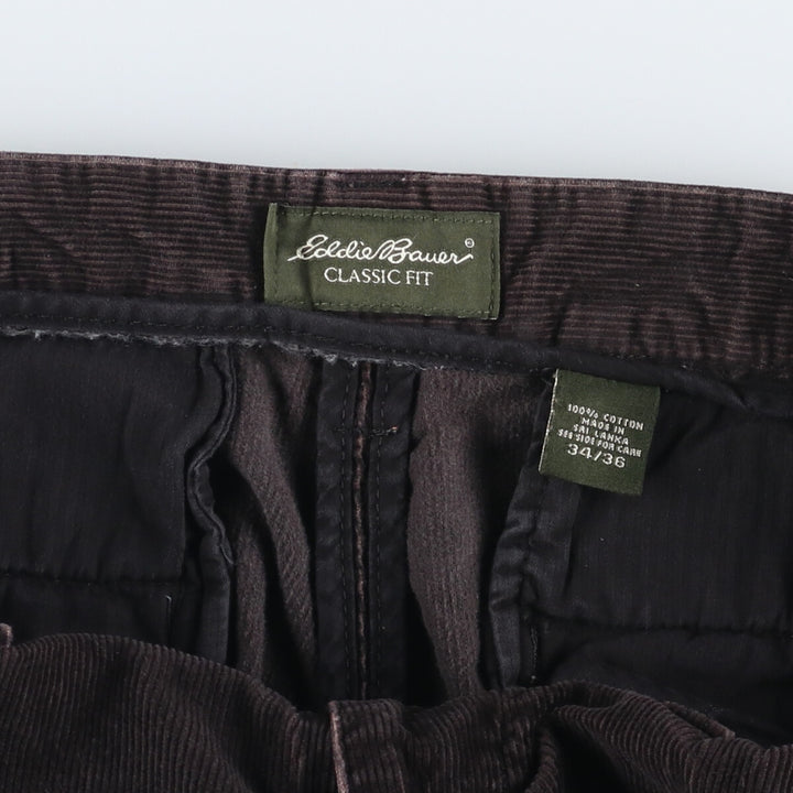 Eddie Bauer Classic Fit Corduroy Pants, Men's, Size 34 cotton black type Vintage Second Hand