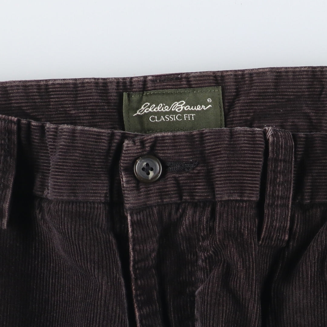 Eddie Bauer Classic Fit Corduroy Pants, Men's, Size 34 cotton black type Vintage Second Hand