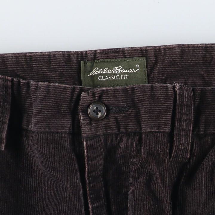 Eddie Bauer Classic Fit Corduroy Pants, Men's, Size 34 cotton black type Vintage Second Hand