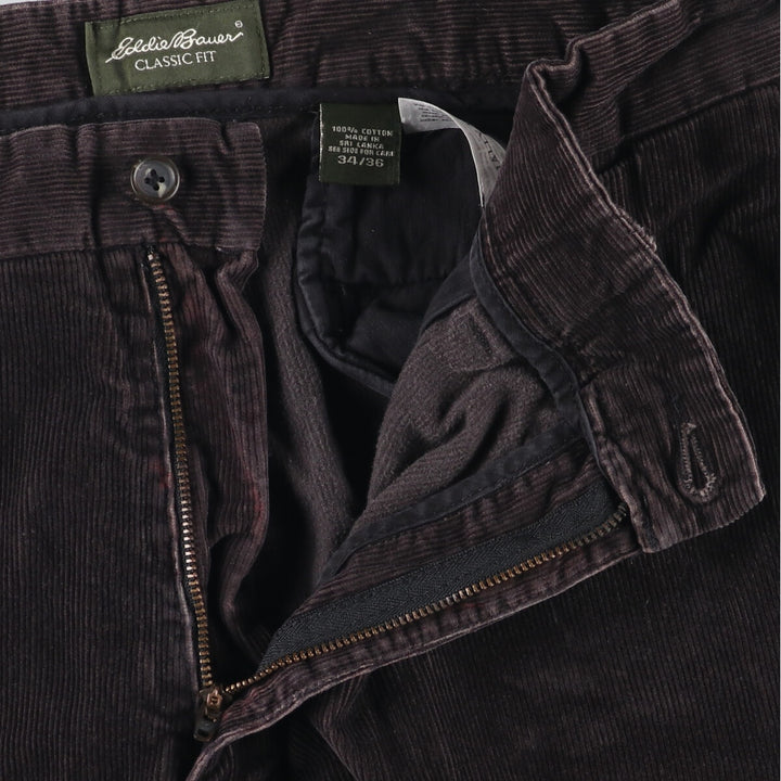 Eddie Bauer Classic Fit Corduroy Pants, Men's, Size 34 cotton black type Vintage Second Hand