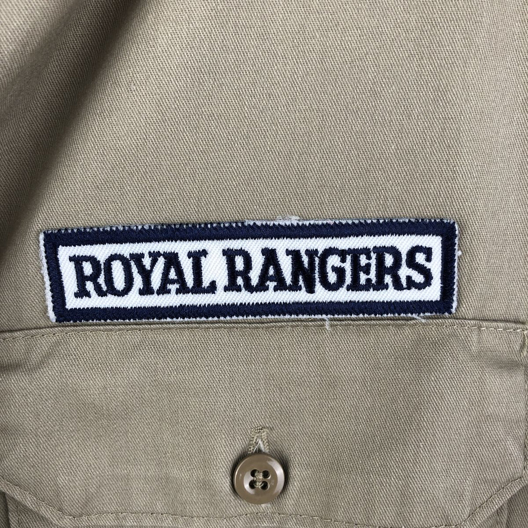 Vintage 90'S Dickies long-sleeved work shirt, made in the USA, size M, men's polyester Beige type Vintage Second Hand