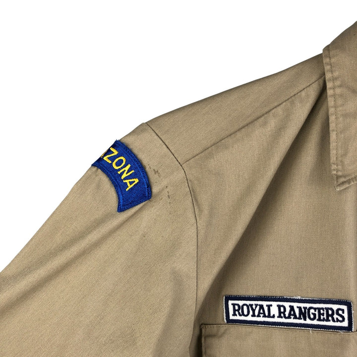 Vintage 90'S Dickies long-sleeved work shirt, made in the USA, size M, men's polyester Beige type Vintage Second Hand
