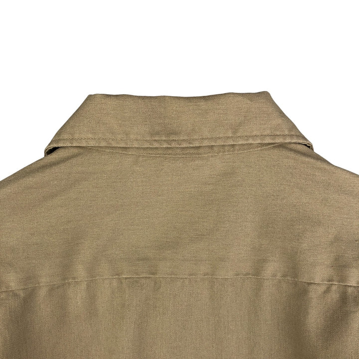 Vintage 90'S Dickies long-sleeved work shirt, made in the USA, size M, men's polyester Beige type Vintage Second Hand