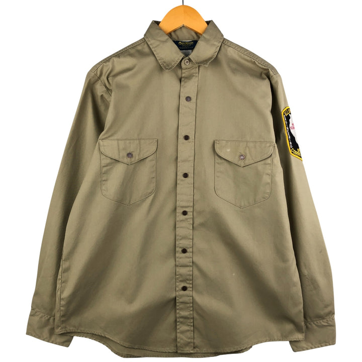 Osh Kosh long-sleeved work shirt, men's size L polyester Beige type Vintage Second Hand