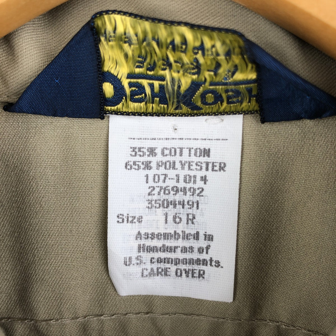 Osh Kosh long-sleeved work shirt, men's size L polyester Beige type Vintage Second Hand