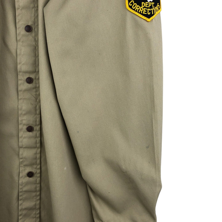 Osh Kosh long-sleeved work shirt, men's size L polyester Beige type Vintage Second Hand