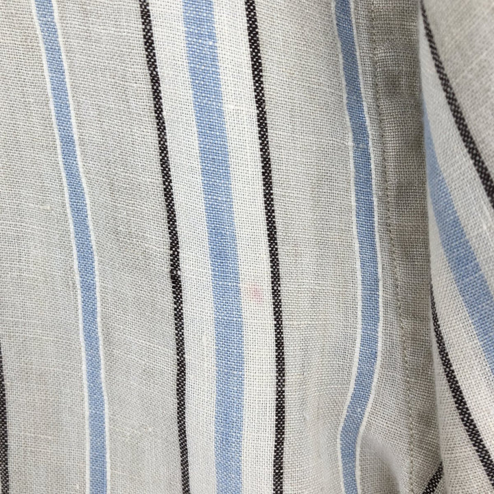 Vintage 90'S Lands' End long-sleeved linen shirt, men's size L linen pale white type Vintage Second Hand