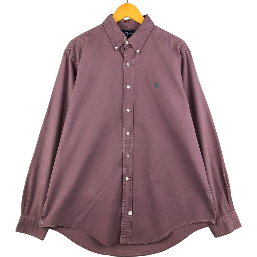 Ralph Lauren long sleeve button down shirt, men's XL size cotton Purple type blue-purple Vintage Second Hand