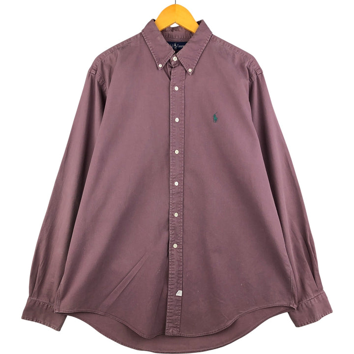 Ralph Lauren long sleeve button down shirt, men's XL size cotton Purple type blue-purple Vintage Second Hand
