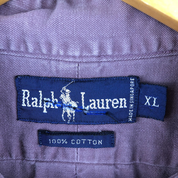Ralph Lauren long sleeve button down shirt, men's XL size cotton Purple type blue-purple Vintage Second Hand