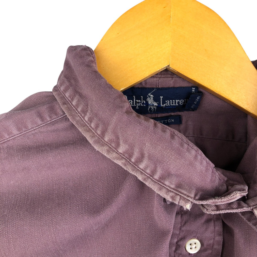 Ralph Lauren long sleeve button down shirt, men's XL size cotton Purple type blue-purple Vintage Second Hand