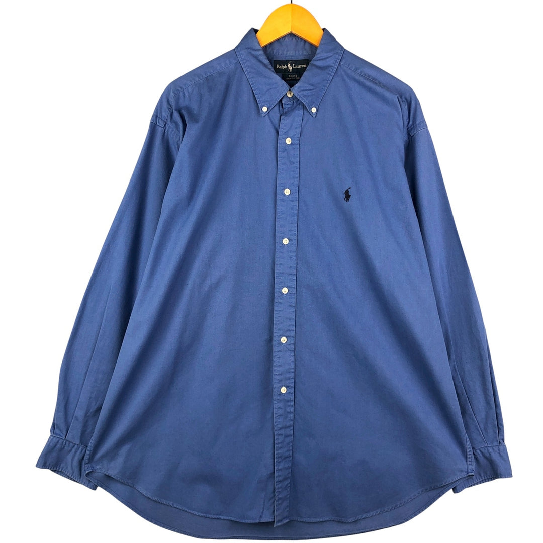 Ralph Lauren BLAKE long sleeve button down shirt, men's XL size cotton Blue type light blue Vintage Second Hand