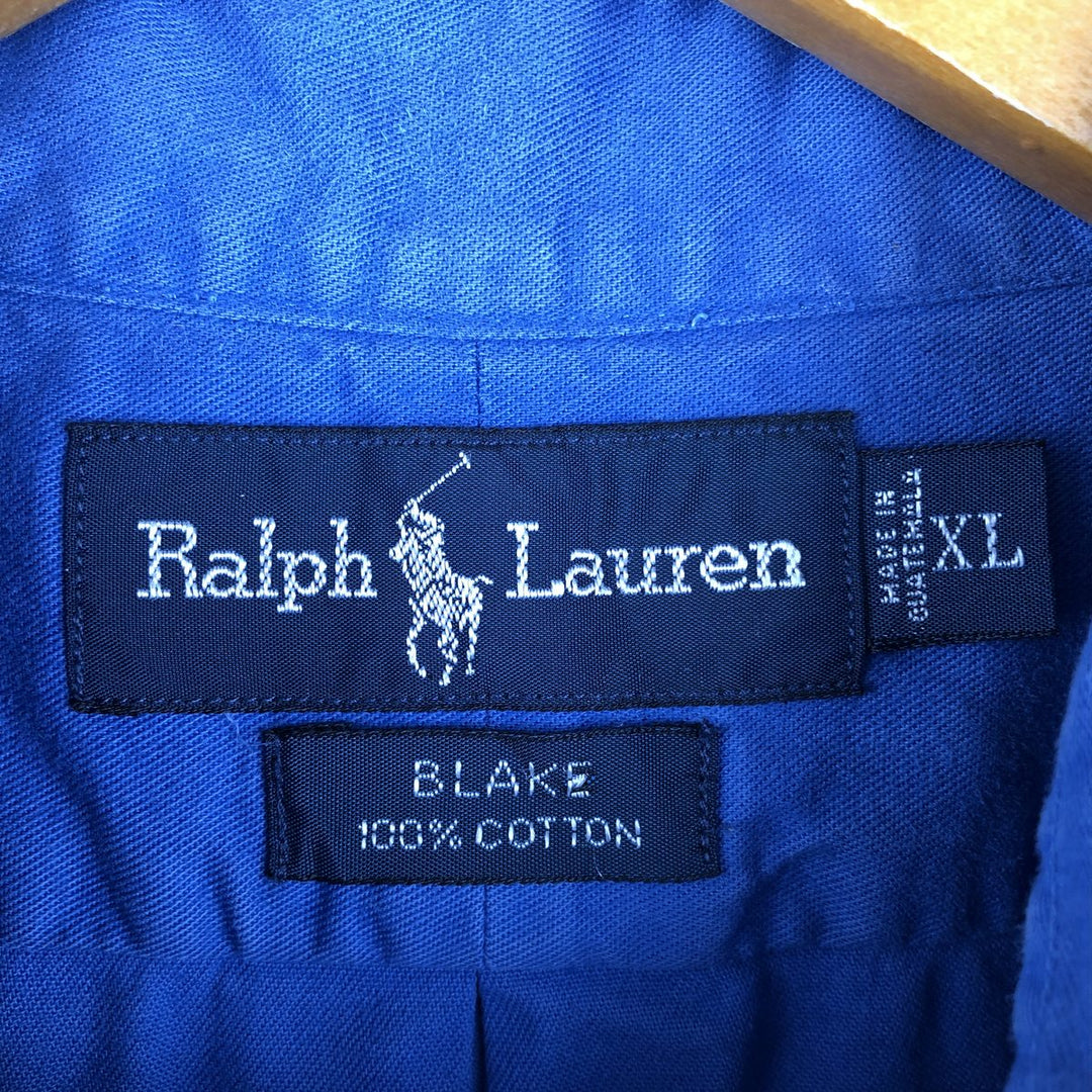 Ralph Lauren BLAKE long sleeve button down shirt, men's XL size cotton Blue type light blue Vintage Second Hand