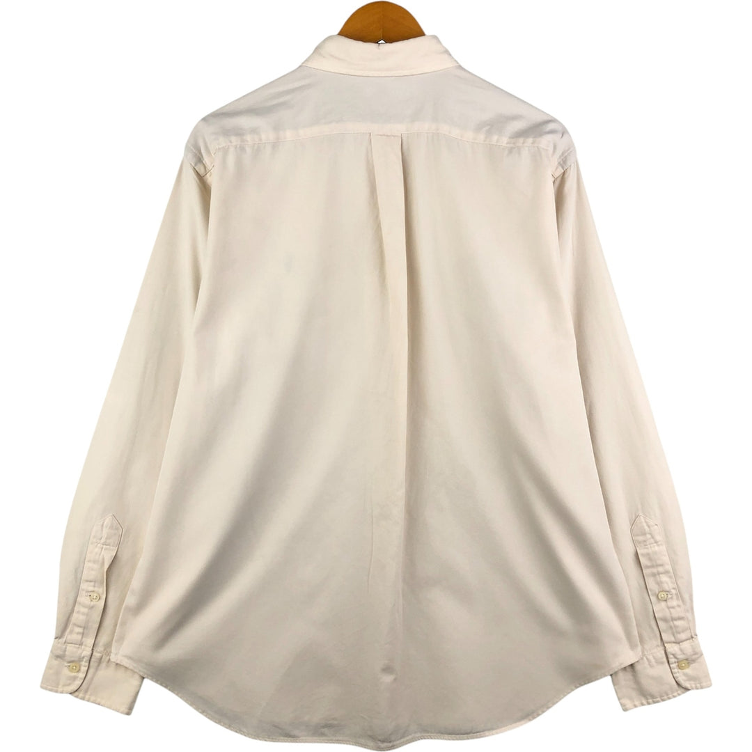 Ralph Lauren Classic Fit Long Sleeve Button Down Shirt, Men's Size L cotton ivory Vintage Second Hand