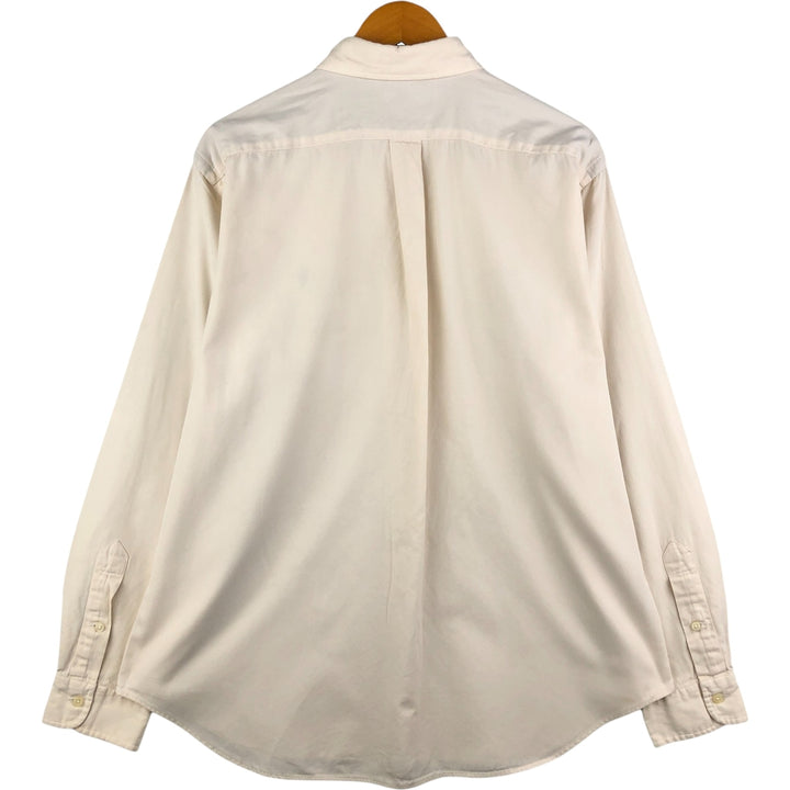 Ralph Lauren Classic Fit Long Sleeve Button Down Shirt, Men's Size L cotton ivory Vintage Second Hand