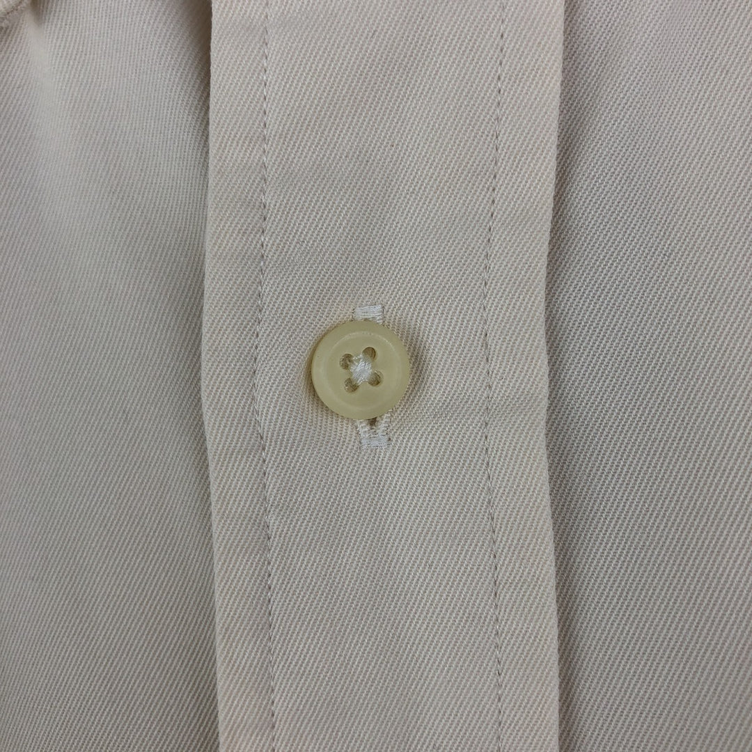 Ralph Lauren Classic Fit Long Sleeve Button Down Shirt, Men's Size L cotton ivory Vintage Second Hand