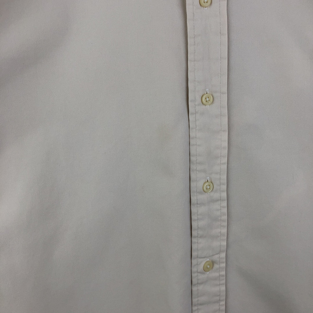 Ralph Lauren Classic Fit Long Sleeve Button Down Shirt, Men's Size L cotton ivory Vintage Second Hand