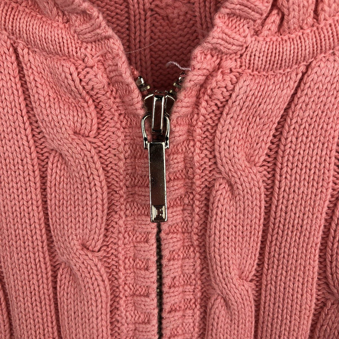 CHAPS Cable Knit Full-Zip Hoodie, Women's, Size XL unclear pink type Vintage Second Hand