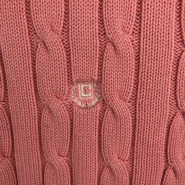 CHAPS Cable Knit Full-Zip Hoodie, Women's, Size XL unclear pink type Vintage Second Hand