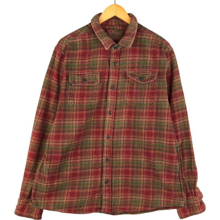 ORVIS Ombre Check Long Sleeve Flannel Check Shirt, Men's XL unclear red type reddish brown Vintage Second Hand