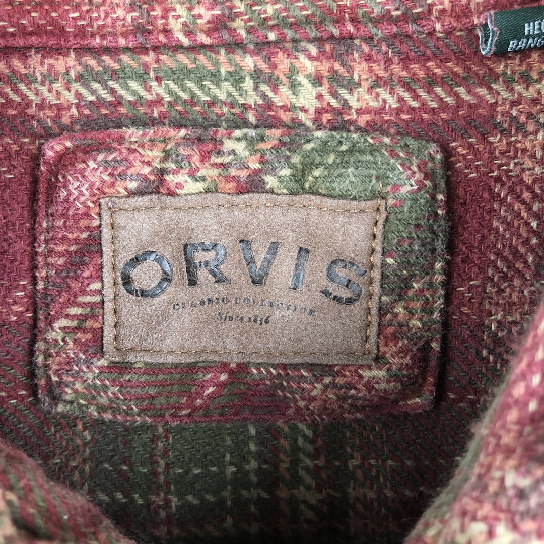 ORVIS Ombre Check Long Sleeve Flannel Check Shirt, Men's XL unclear red type reddish brown Vintage Second Hand