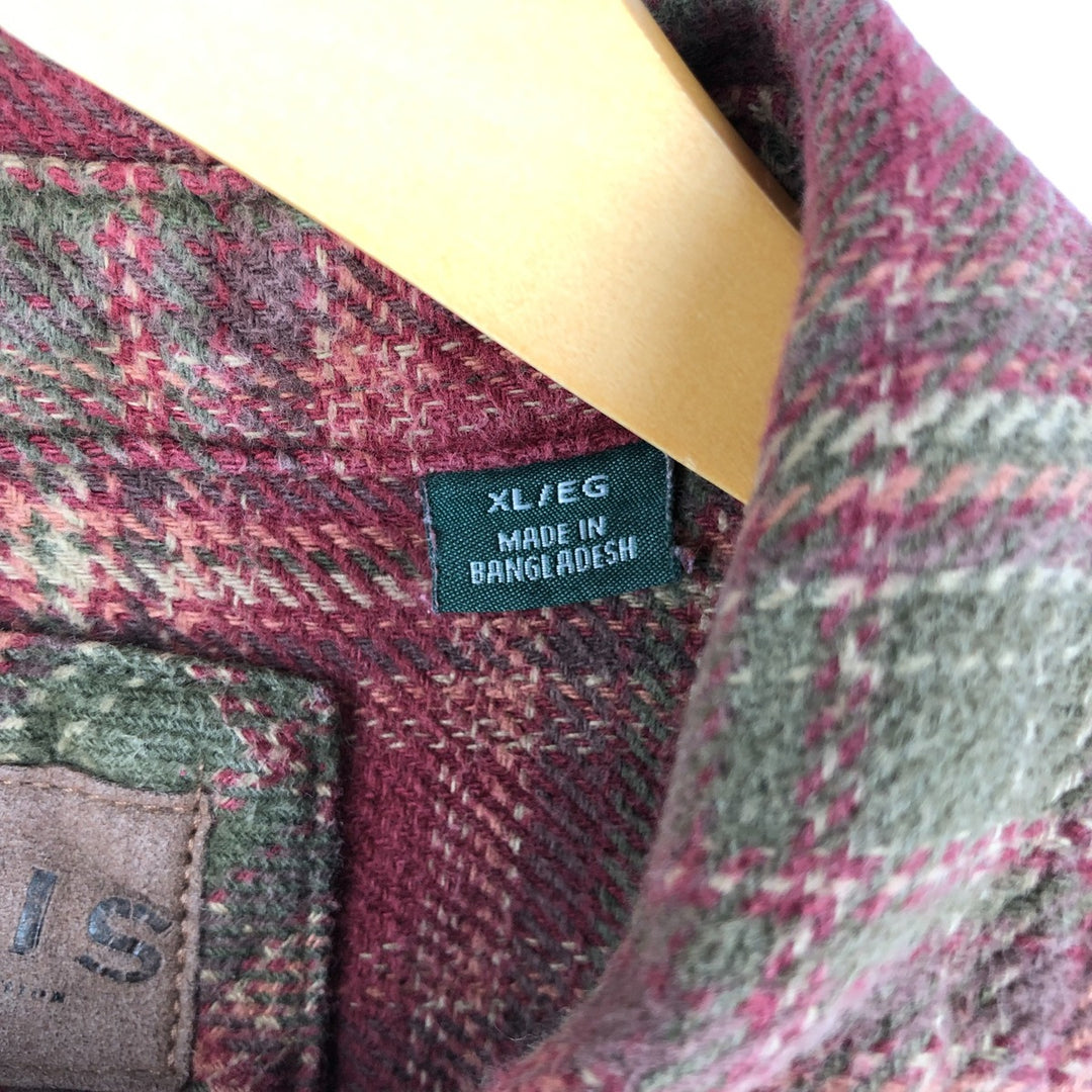 ORVIS Ombre Check Long Sleeve Flannel Check Shirt, Men's XL unclear red type reddish brown Vintage Second Hand