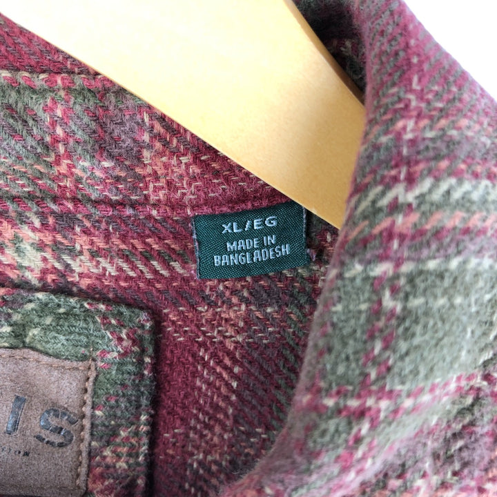 ORVIS Ombre Check Long Sleeve Flannel Check Shirt, Men's XL unclear red type reddish brown Vintage Second Hand