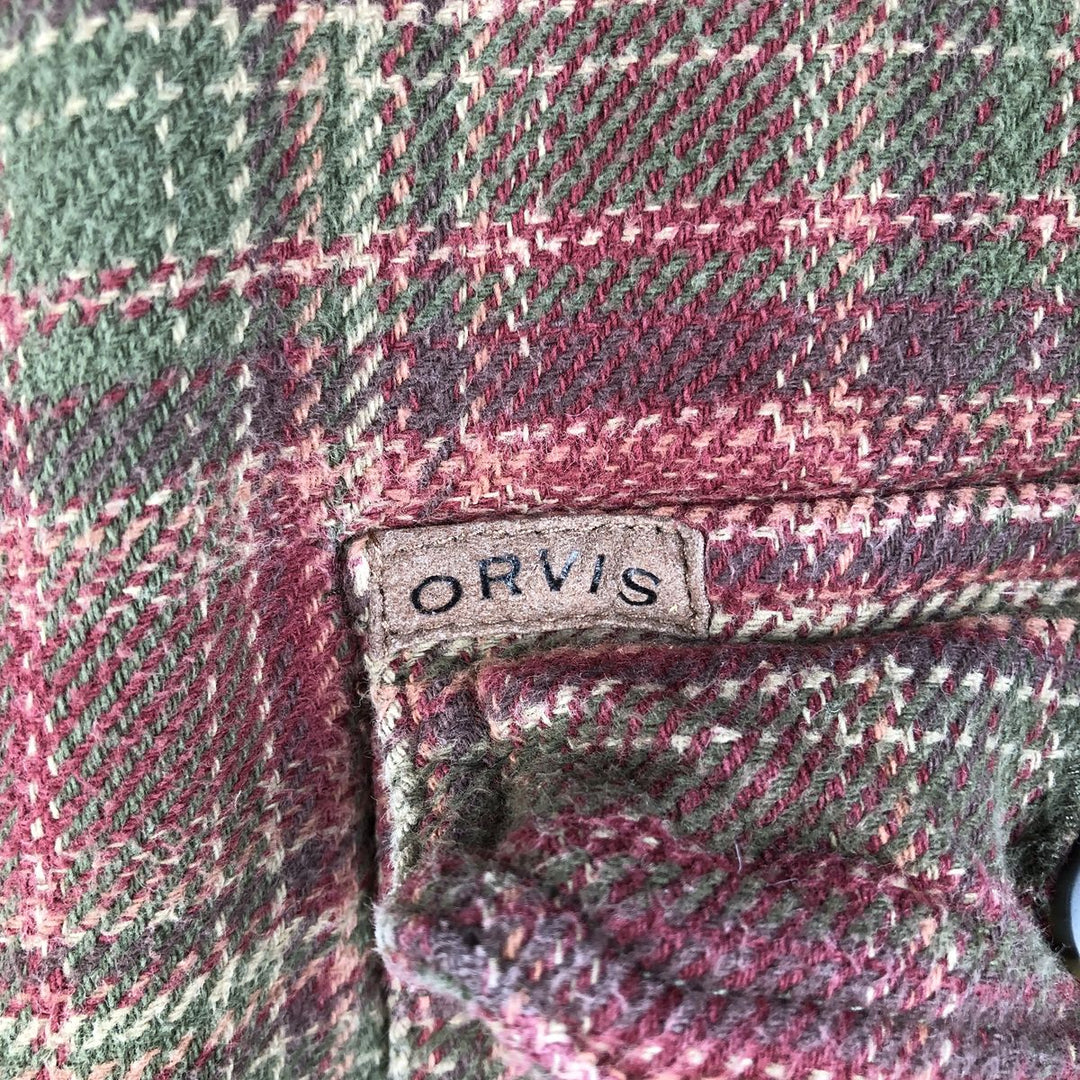 ORVIS Ombre Check Long Sleeve Flannel Check Shirt, Men's XL unclear red type reddish brown Vintage Second Hand