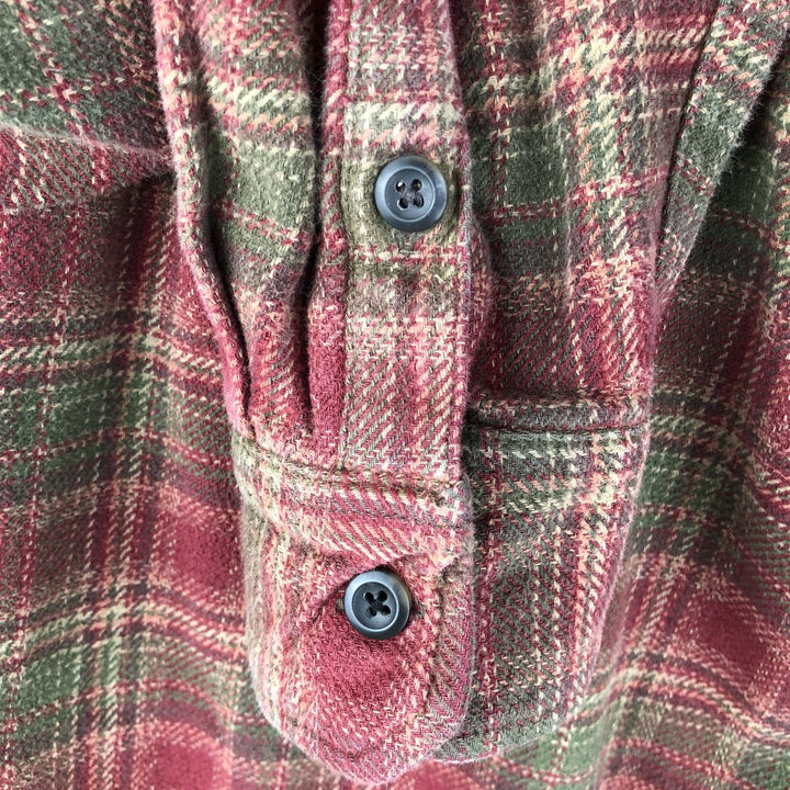 ORVIS Ombre Check Long Sleeve Flannel Check Shirt, Men's XL unclear red type reddish brown Vintage Second Hand