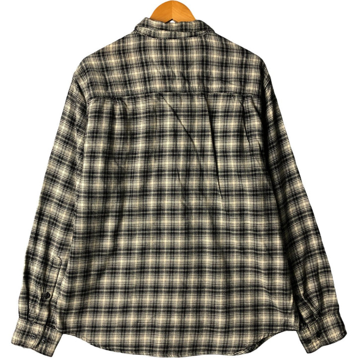 2000'S WOOLRICH Long Sleeve Light Flannel Check Shirt, Men's Size L cotton black type Vintage Second Hand