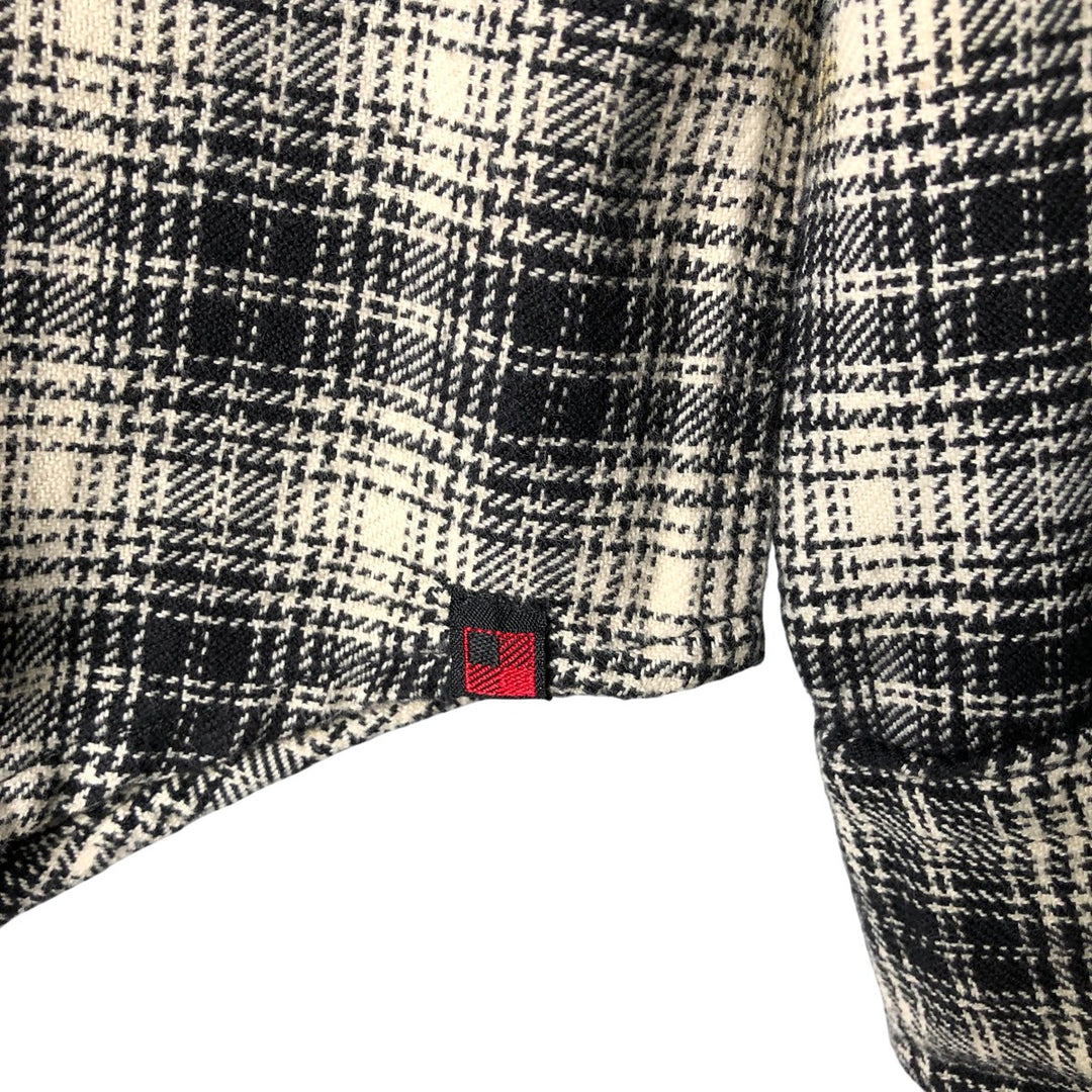 2000'S WOOLRICH Long Sleeve Light Flannel Check Shirt, Men's Size L cotton black type Vintage Second Hand