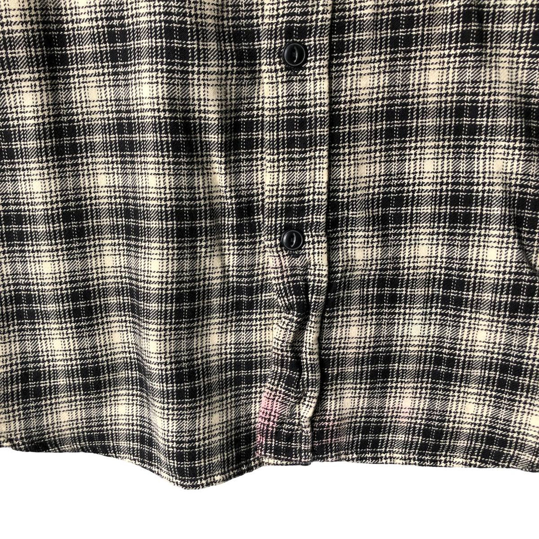 2000'S WOOLRICH Long Sleeve Light Flannel Check Shirt, Men's Size L cotton black type Vintage Second Hand