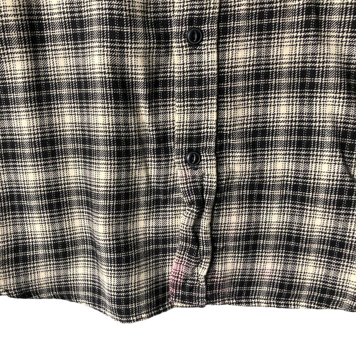 2000'S WOOLRICH Long Sleeve Light Flannel Check Shirt, Men's Size L cotton black type Vintage Second Hand