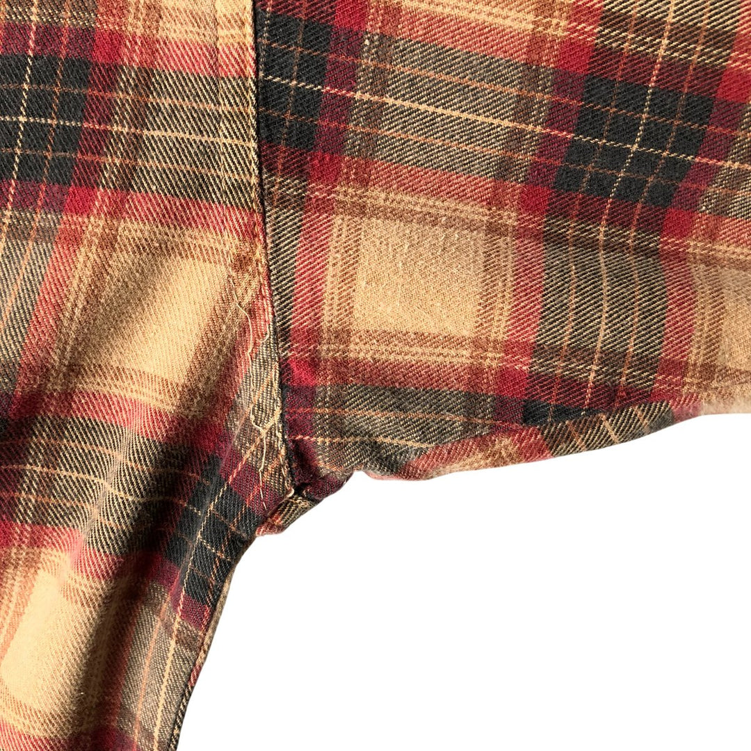 90'S Gramicci Lightflannel Check Shirt, Made in USA, Men's Size L, Vintage cotton Khaki type Vintage Second Hand