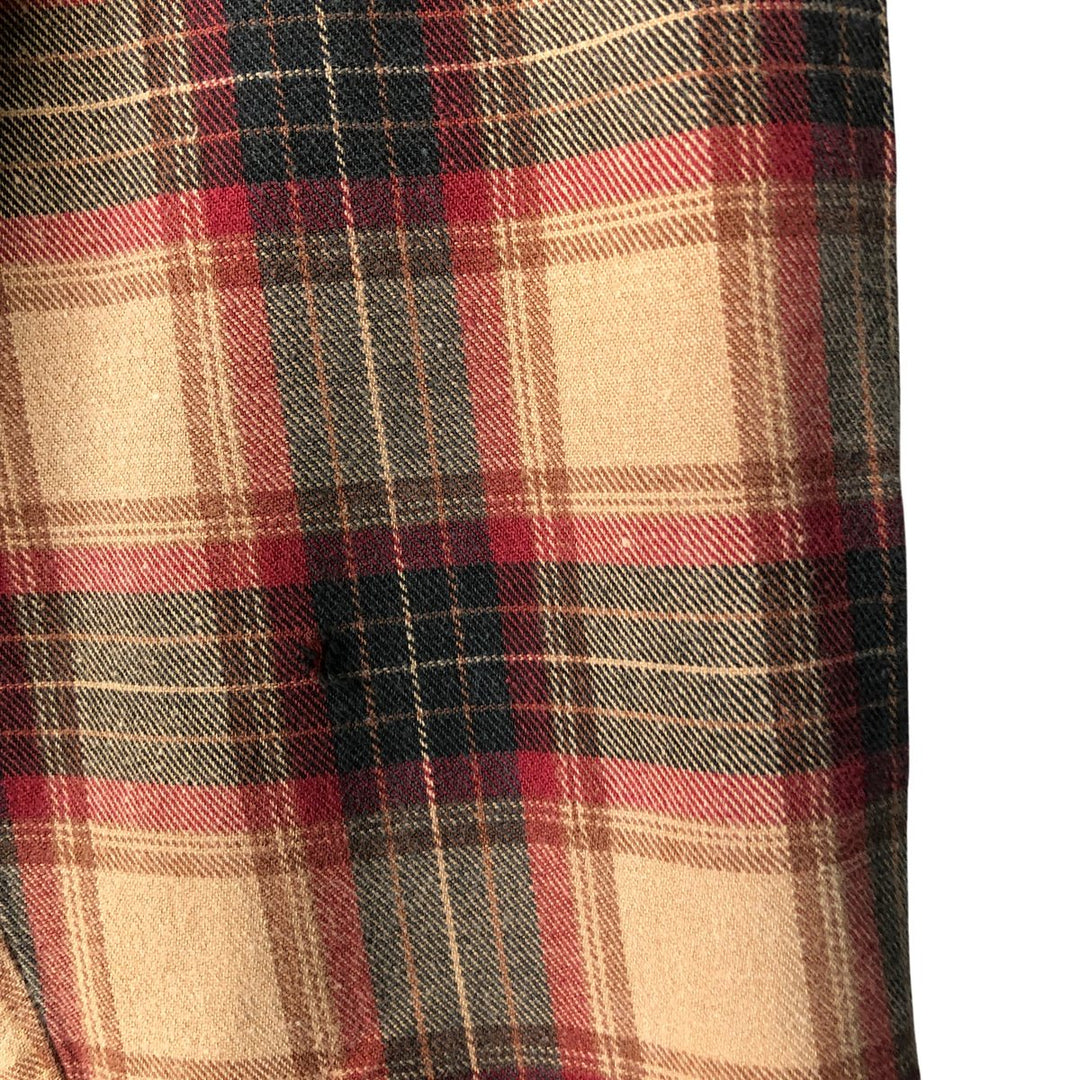 90'S Gramicci Lightflannel Check Shirt, Made in USA, Men's Size L, Vintage cotton Khaki type Vintage Second Hand