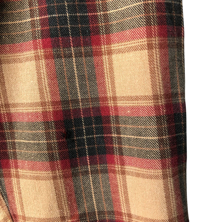 90'S Gramicci Lightflannel Check Shirt, Made in USA, Men's Size L, Vintage cotton Khaki type Vintage Second Hand