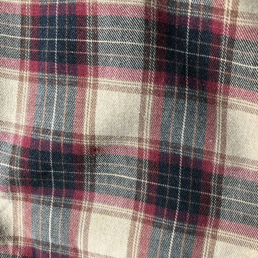 90'S Gramicci Lightflannel Check Shirt, Made in USA, Men's Size L, Vintage cotton Khaki type Vintage Second Hand