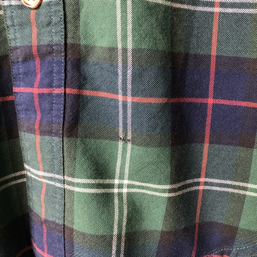 Eddie Bauer Long Sleeve Button-Down Check Shirt, Men's Size M cotton green type Vintage Second Hand