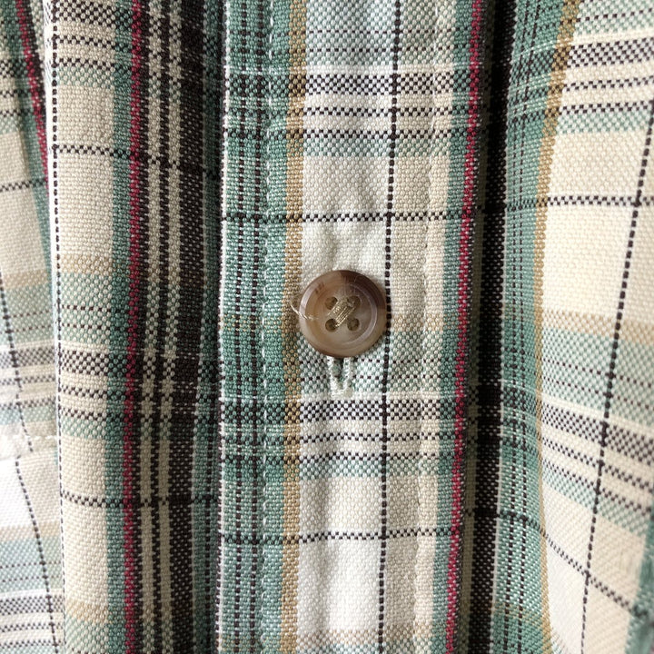 90'S GAP Vintage Long Sleeve Button-Down Check Shirt, Men's Size L cotton Beige type Vintage Second Hand