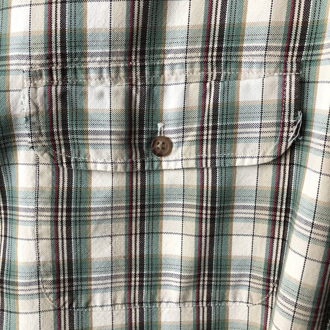 90'S GAP Vintage Long Sleeve Button-Down Check Shirt, Men's Size L cotton Beige type Vintage Second Hand