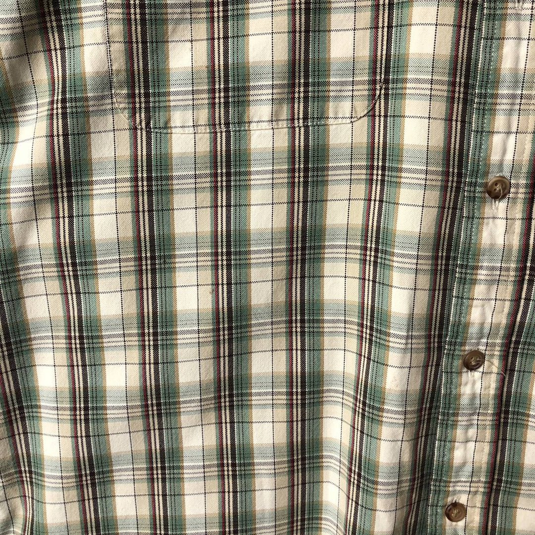 90'S GAP Vintage Long Sleeve Button-Down Check Shirt, Men's Size L cotton Beige type Vintage Second Hand
